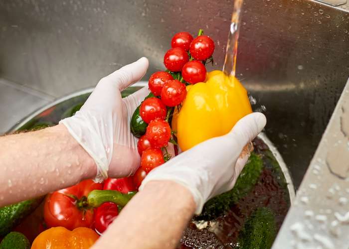 Washing vegetables thoroughly is important to avoid food poisoning