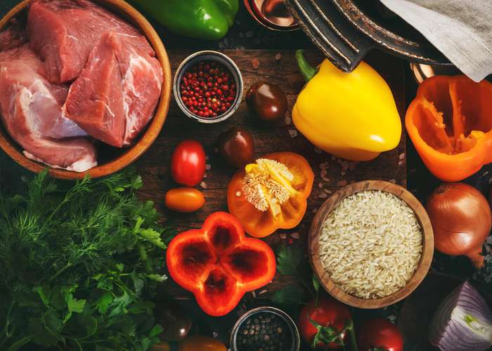 Don't eat solid foods if you have food poisoning: meat, vegetables, and grains
